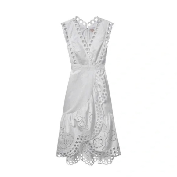 Rebecca Taylor Dresses & Skirts - New Rebecca Taylor Ariana Eyelet Embroidered Wrap Dress White Size 4